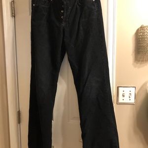 7 For All Mankind Black Corduroy Pants 34/32